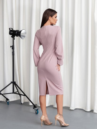 Сукня міді ISSA Plus модель 12206_светло_розовый — фото 3 - INTERTOP