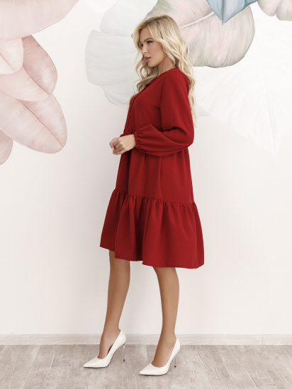 Сукня міні ISSA Plus модель 12252_burgundy — фото - INTERTOP