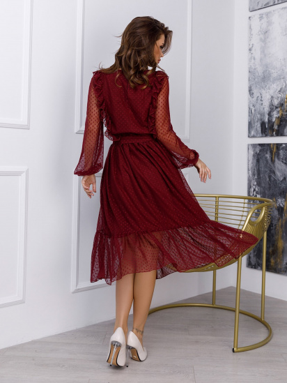 Платье миди ISSA Plus модель 12286_burgundy — фото 3 - INTERTOP