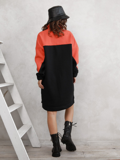 Сукня міні ISSA Plus модель 12289_blackorange — фото 3 - INTERTOP