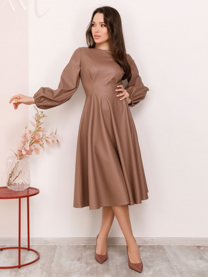 Сукня міді ISSA Plus модель 12379_brown — фото - INTERTOP