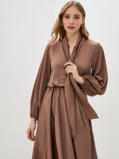 Платье миди ISSA Plus модель 12380_beige — фото - INTERTOP