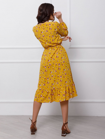 Платье миди ISSA Plus модель 12413_mustard — фото 3 - INTERTOP