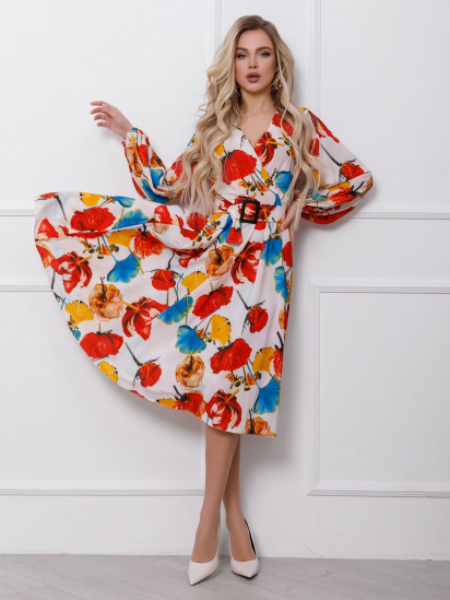 Сукня міді ISSA Plus модель 12416_multicolor — фото - INTERTOP