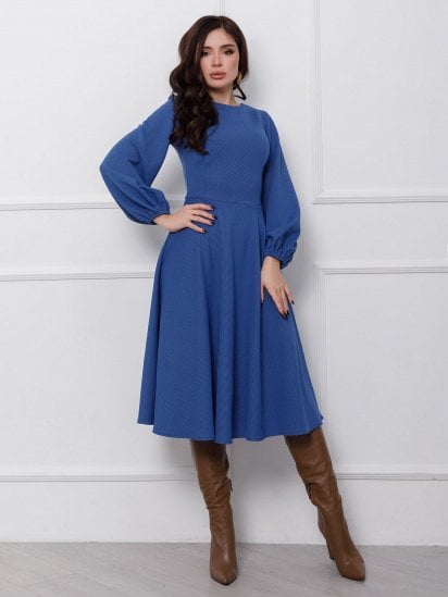 Платье миди ISSA Plus модель 12423_blue — фото - INTERTOP