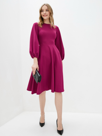 Платье миди ISSA Plus модель 12423_raspberry — фото - INTERTOP