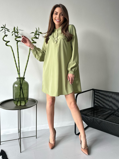 Сукня міні ISSA Plus модель 12466_olive — фото 4 - INTERTOP