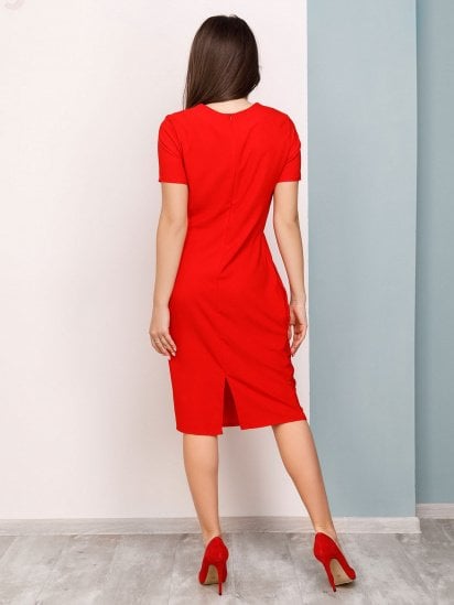 Платье миди ISSA Plus модель 12491_red — фото 3 - INTERTOP