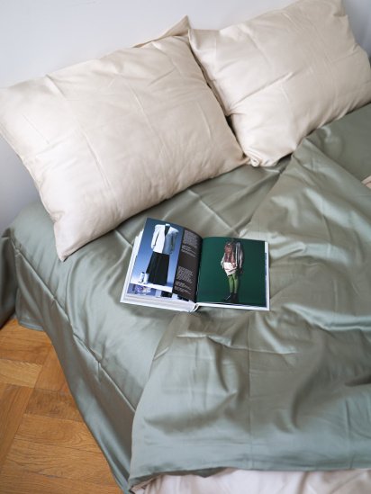 BedclozZzes ­Комплект постільної білизни з тканини Сатин Оливково-бежевий колір модель 12497 — фото - INTERTOP