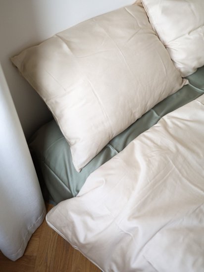 BedclozZzes ­Комплект постільної білизни з тканини Сатин Оливково-бежевий колір модель 12497 — фото 4 - INTERTOP