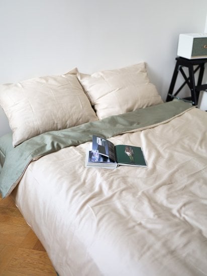 BedclozZzes ­Комплект постельного белья с ткани Сатин Оливково-бежевый цвет модель 12497 — фото - INTERTOP