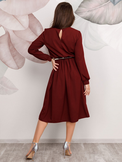 Сукня міді ISSA Plus модель 12510_burgundy — фото 3 - INTERTOP