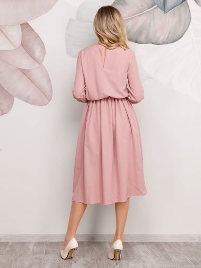 Сукня міді ISSA Plus модель 12510_pink — фото 3 - INTERTOP