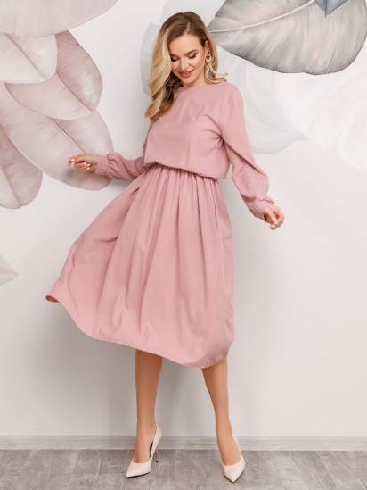 Сукня міді ISSA Plus модель 12510_pink — фото - INTERTOP