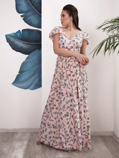 Сукня максі ISSA Plus модель 12515_pink — фото - INTERTOP