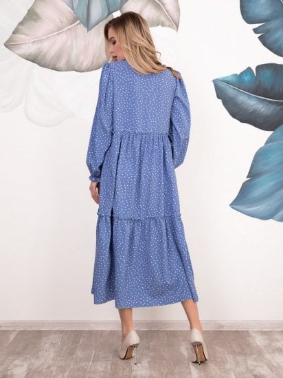 Сукня міді ISSA Plus модель 12528_blue — фото 6 - INTERTOP