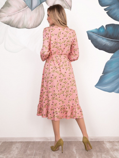 Платье миди ISSA Plus модель 12532_pink — фото 3 - INTERTOP