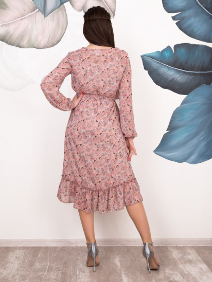 Платье миди ISSA Plus модель 12534_pink — фото 3 - INTERTOP