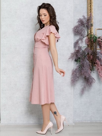 Платье миди ISSA Plus модель 12591_pink — фото - INTERTOP