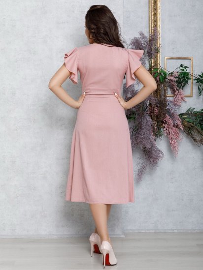 Сукня міді ISSA Plus модель 12591_pink — фото 3 - INTERTOP