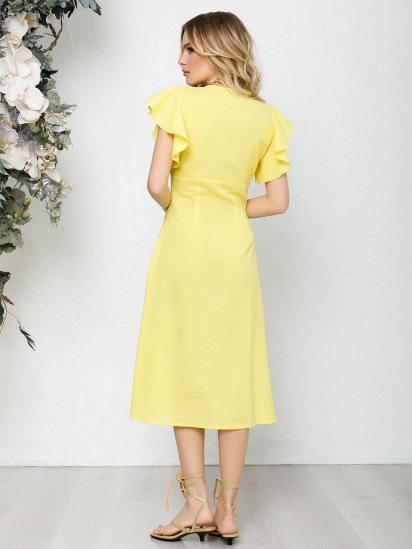 Сукня міді ISSA Plus модель 12591_yellow — фото 3 - INTERTOP
