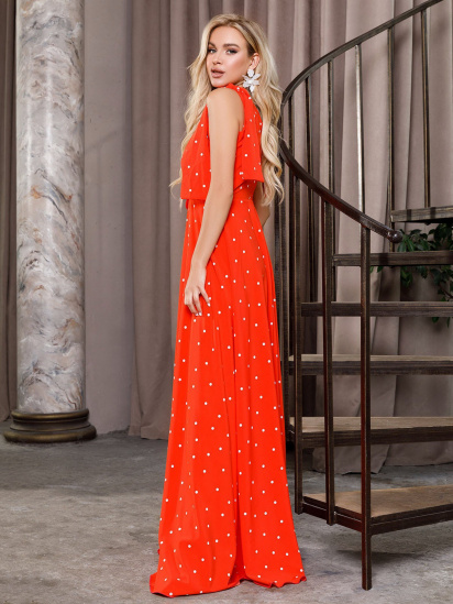 Платье макси ISSA Plus модель 12625_orange — фото - INTERTOP