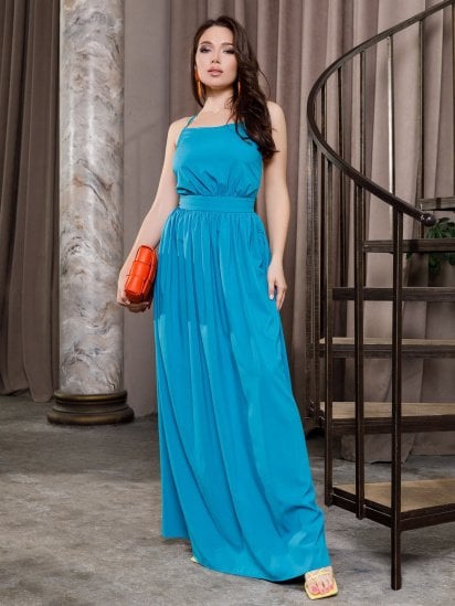 Платье макси ISSA Plus модель 12651_turquoise — фото - INTERTOP