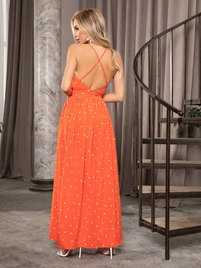 Платье макси ISSA Plus модель 12652_orange — фото 5 - INTERTOP