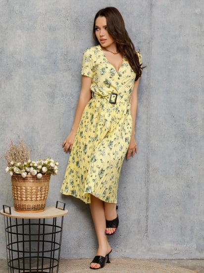Платье миди ISSA Plus модель 12702_yellow — фото - INTERTOP
