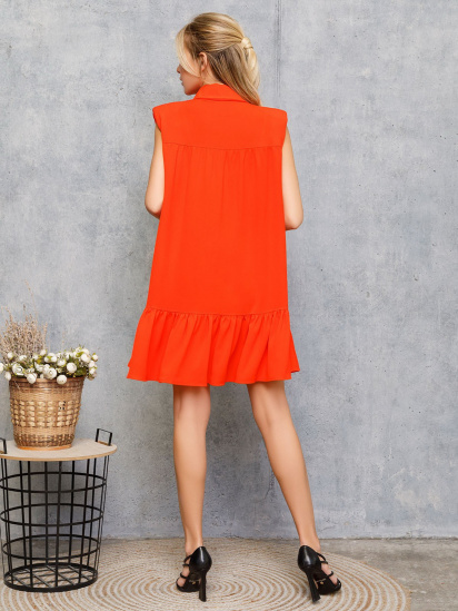 Платье мини ISSA Plus модель 12722_coral — фото 3 - INTERTOP