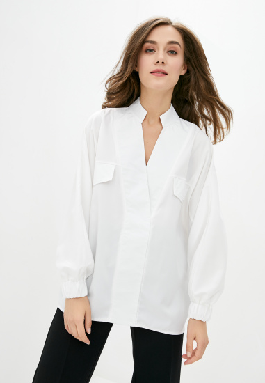 Блуза ISSA Plus модель 12830_white — фото - INTERTOP