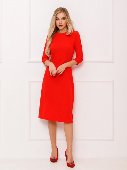 Платье миди ISSA Plus модель 12859_red — фото - INTERTOP