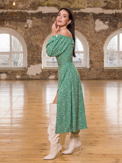 Сукня міді ISSA Plus модель 12904A_green — фото - INTERTOP