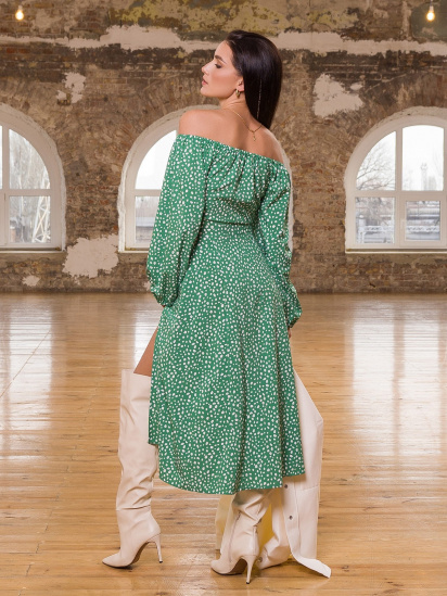 Сукня міді ISSA Plus модель 12904A_green — фото 3 - INTERTOP