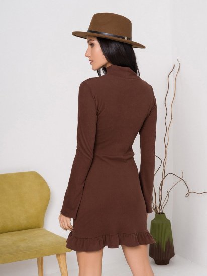 Платье мини ISSA Plus модель 12952_brown — фото 3 - INTERTOP
