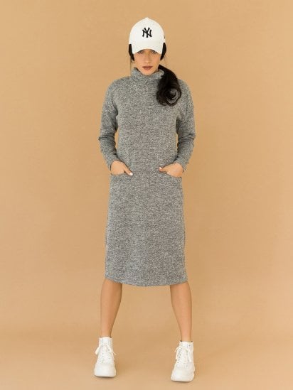 Платье миди ISSA Plus модель 12962_gray — фото 8 - INTERTOP