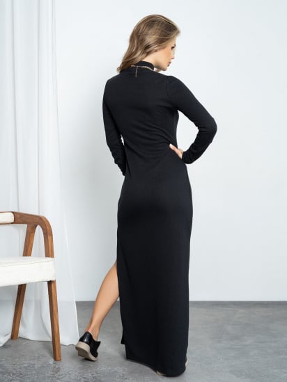 Платье макси ISSA Plus модель 12971A_black — фото 3 - INTERTOP