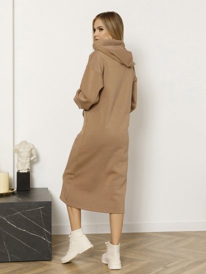 Сукня міді ISSA Plus модель 12974_beige — фото 3 - INTERTOP