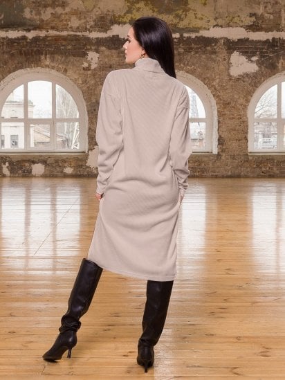 Платье миди ISSA Plus модель 12997_beige — фото 6 - INTERTOP