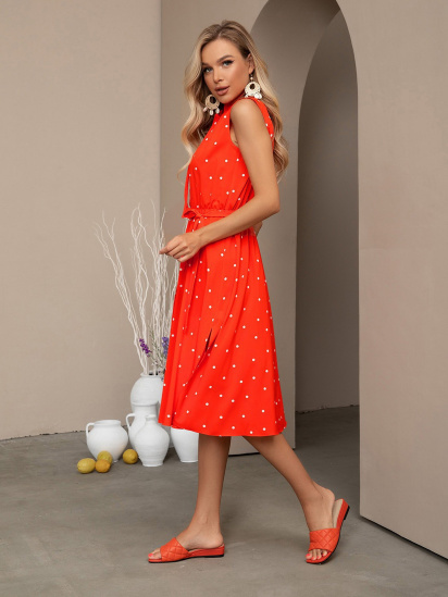 Платье миди ISSA Plus модель 13018_orange — фото - INTERTOP