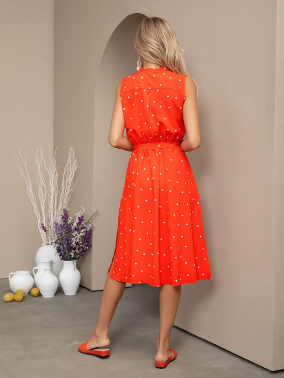 Платье миди ISSA Plus модель 13018_orange — фото 3 - INTERTOP