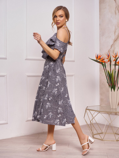 Платье миди ISSA Plus модель 13251_grey — фото 3 - INTERTOP