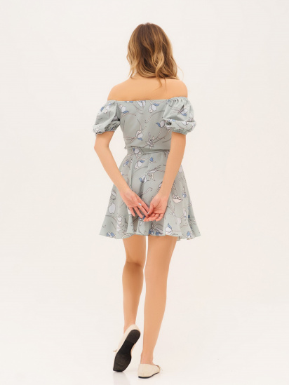Сукня міні ISSA Plus модель 13310_olive — фото 5 - INTERTOP