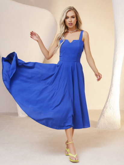 Сукня міді ISSA Plus модель 13370_blue — фото - INTERTOP