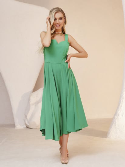 Сукня міді ISSA Plus модель 13370_green — фото - INTERTOP