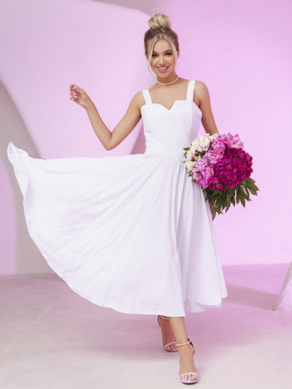 Платье миди ISSA Plus модель 13370_white — фото 4 - INTERTOP