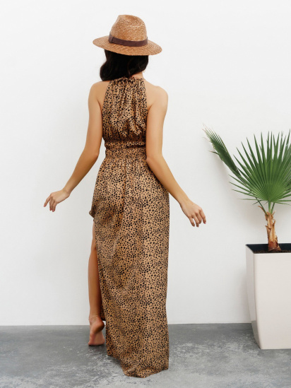 Сукня максі ISSA Plus модель 13412_brown — фото 3 - INTERTOP