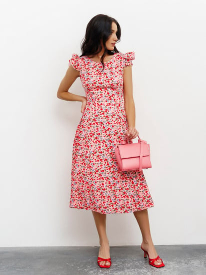 Платье миди ISSA Plus модель 13422_pink — фото - INTERTOP