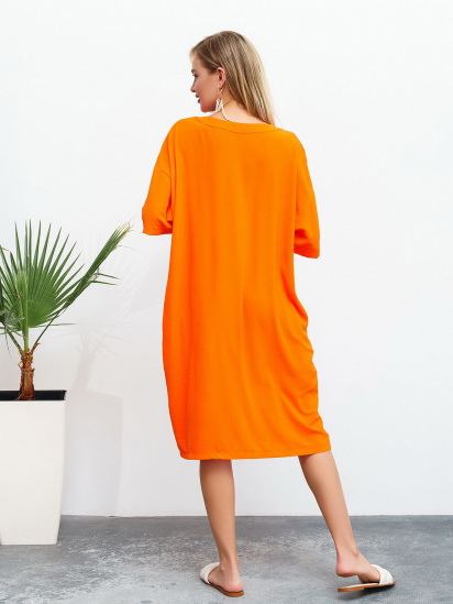 Сукня міді ISSA Plus модель 13465_orange — фото 5 - INTERTOP