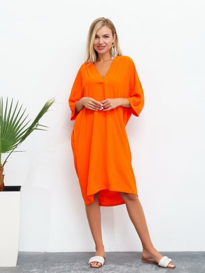 Сукня міді ISSA Plus модель 13465_orange — фото - INTERTOP